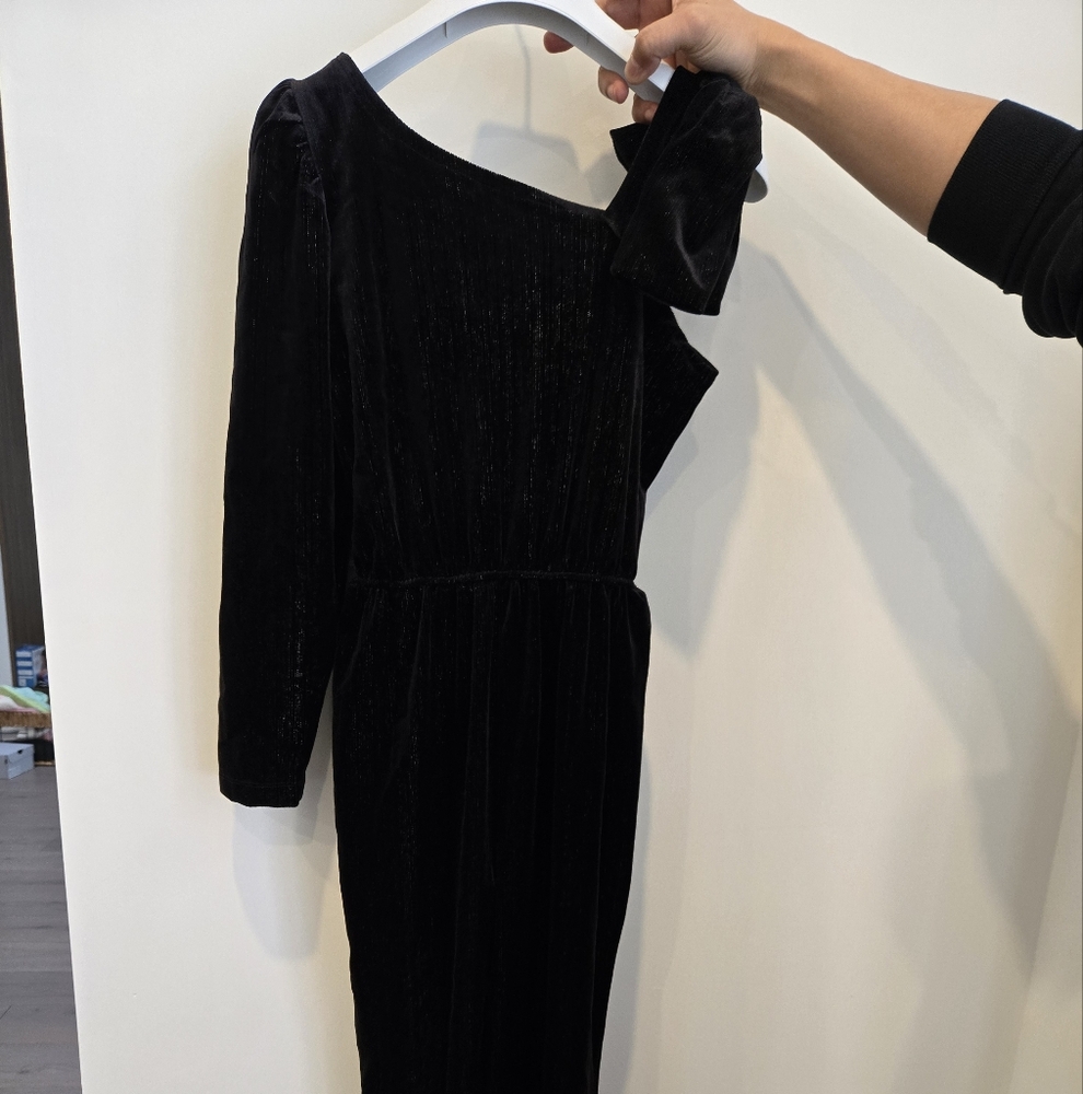 Elegant Black Velvet Girls romper zara